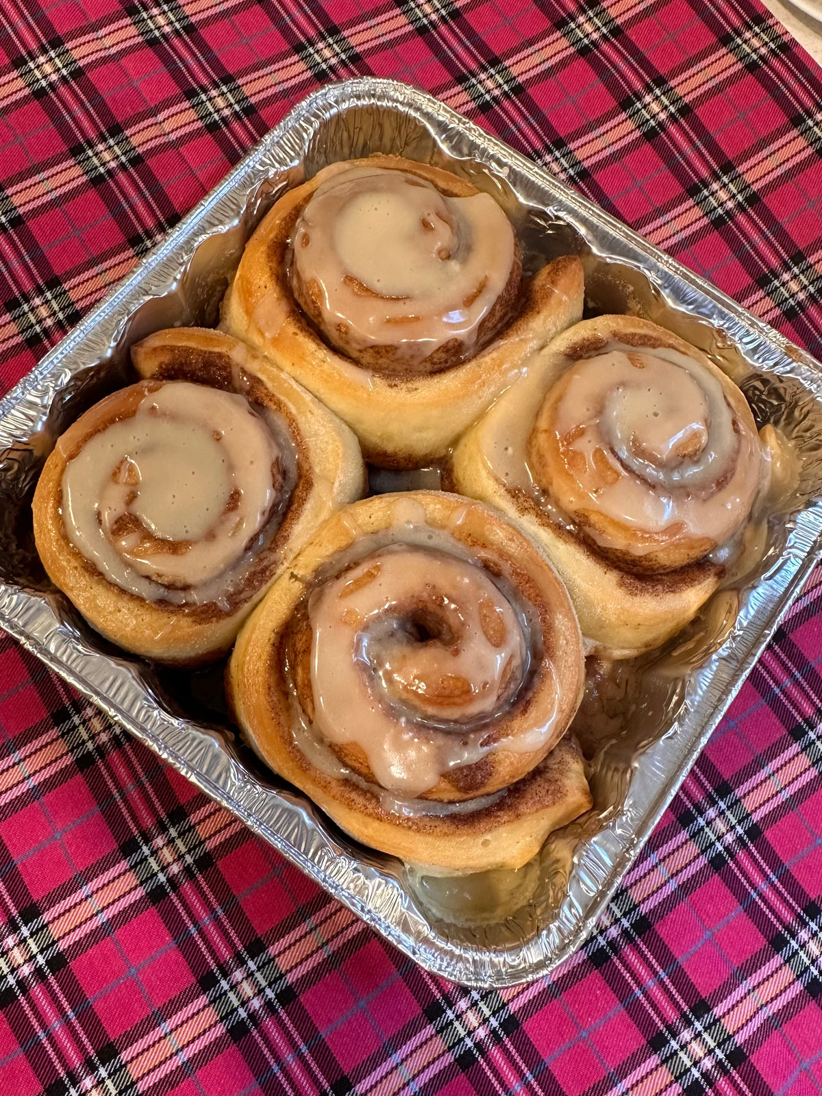 Sourdough Discard Maple Walnut Cinnamon Roll Pan of 4