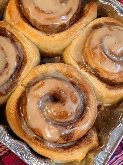 Sourdough Discard Maple Walnut Cinnamon Roll Pan of 4