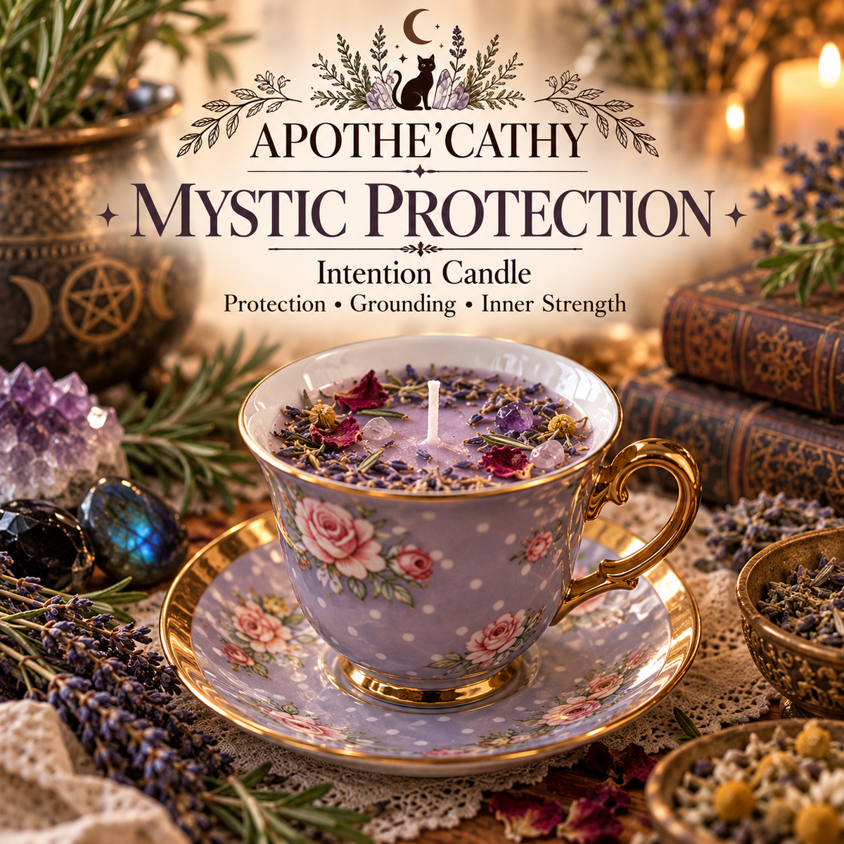 🖤 Mystic Protection — Intention Candle