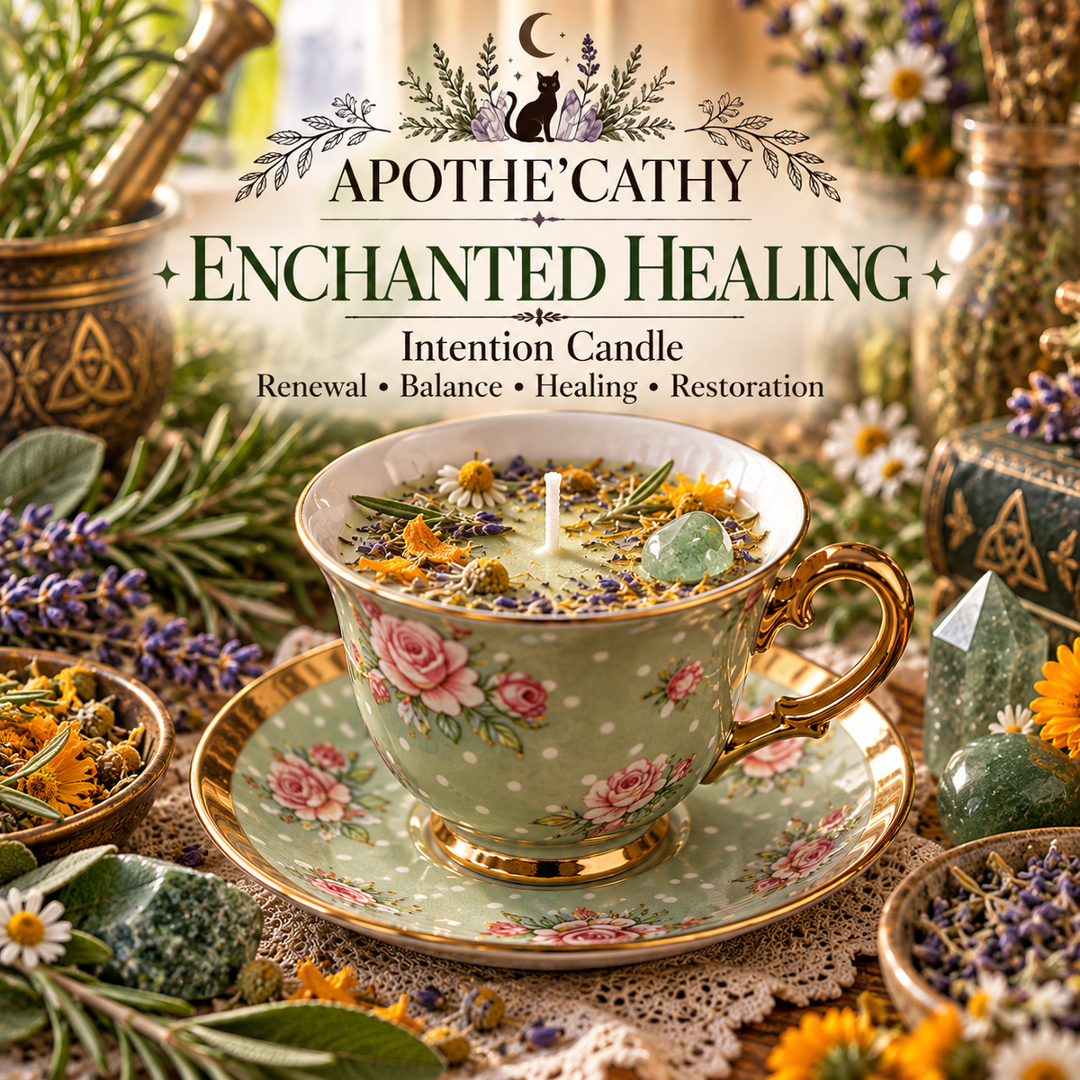 🌿 Enchanted Healing — Intention Candle